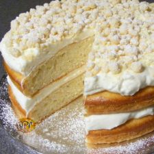 Lemon Cream Cake w/ Milk Crumb Topping