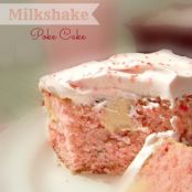 Strawberry Milkshake Poke Cake
