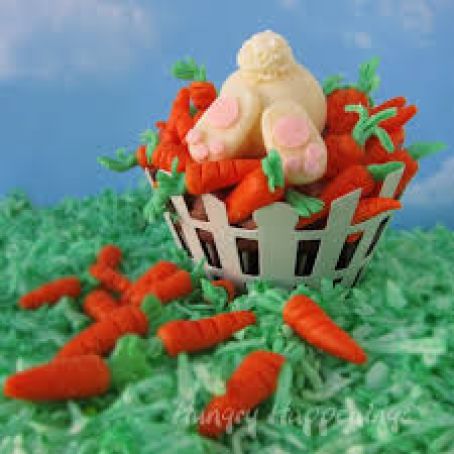 Carrots&Upside down Bunny Cupcakes