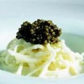 Unraveled White Asparagus al Pil-Pil with Caviar