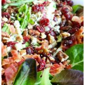 GORGONZOLA, APPLE, CHERRIES, PECANS & BACON SALAD WITH A SWEET BALSAMIC DRESSING!