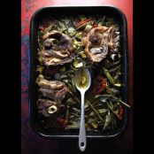 Saneeyeh Bil Fern (Roasted Lamb Shoulder and Vegetables)