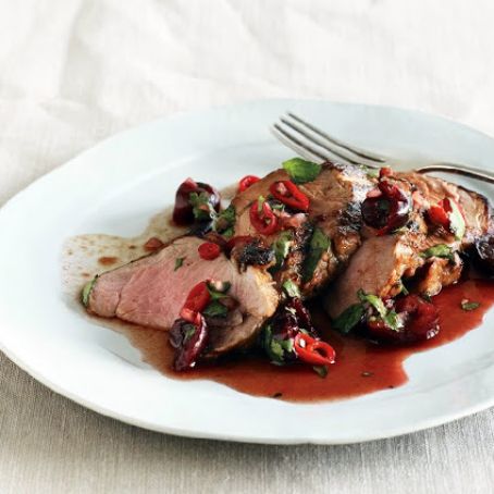 GRILLED PORK TENDERLOIN w/CHERRY SALSA