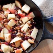 Apple Farro Breakfast Bowl with Cranberries and Hazelnuts
