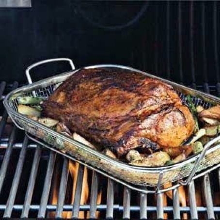 Deviled Pork Loin with Grilled Potatoes & Onions