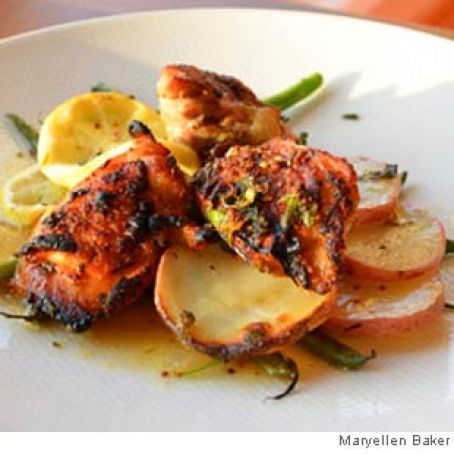 Crispy Lemony Chicken Roasted with Potatoes