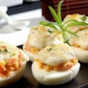 HUEVOS RELLENOS DE SALMON GRATINADOS