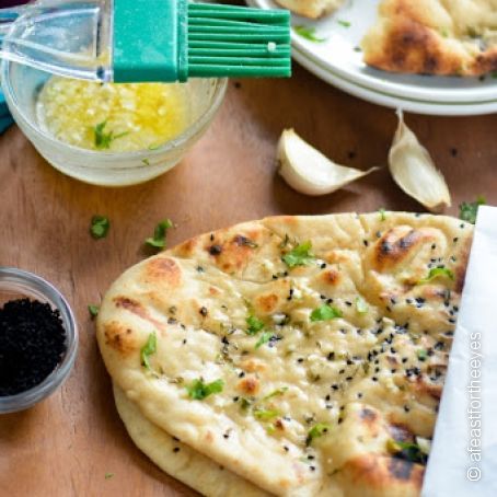 Homemade Restaurant-Style Indian Garlic Naan