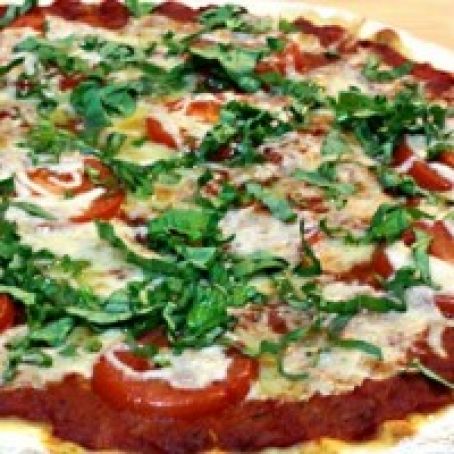 Margherita Pizza with Roasted Red Pepper Sauce
