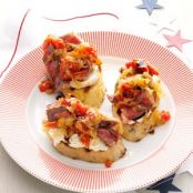 Steak & Blue Cheese Bruschetta with Onion & Roasted Tomato Jam Recipe