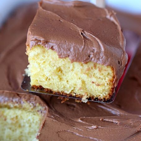 SOUR CREAM CAKE WITH CREAMY CHOCOLATE FROSTING