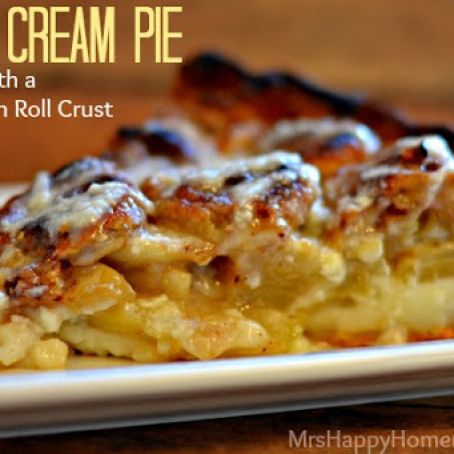 Apple Cream Pie with Cinnamon Roll Crust