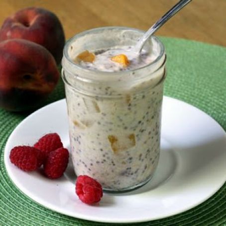 Peach Melba Refrigerator Oatmeal