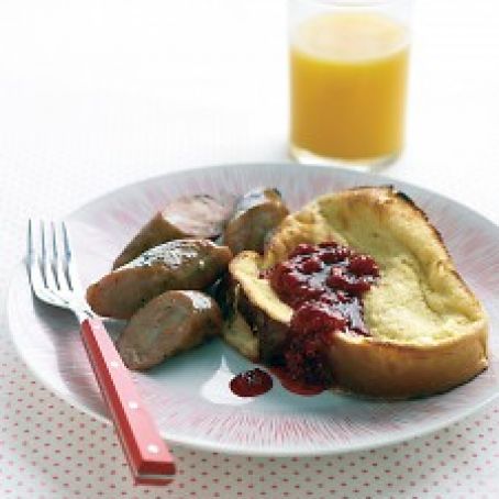 Baked French toast with Berry Sauce