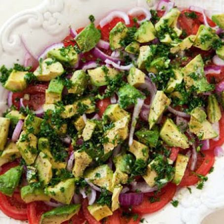 Tomato, Onion, Avocado Salad