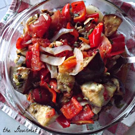 Oven Roasted Peppers and Eggplant
