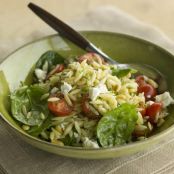 Orzo Salad with Tomatoes, Feta, and Basil Vinaigrette