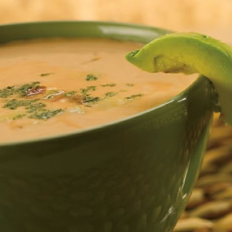 Southwestern Pumpkin Soup with Avocado and Jalapeno Salsa-Lower Sodium