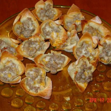 Sausage and Cheese Wontons