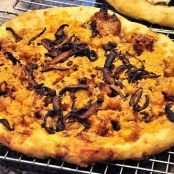 Shiitake Mushroom Pizza, Alder-Smoked Potato and Chanterelle Pizza, Italian Seitan Sausage Pizza