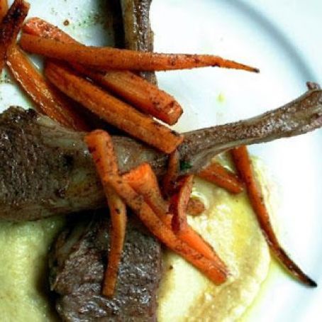 MOROCCAN RIB CHOPS w/CHICKPEA PUREE
