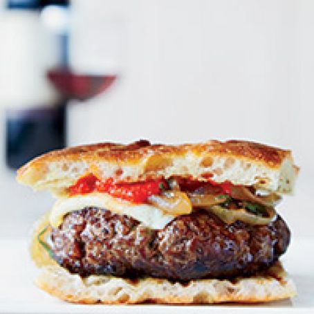 Chianti Burgers with Caramelized Onions