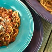 Umami Meat Sauce and Spaghetti