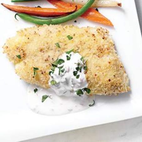 Parmesan-Crusted Cod with Tartar Sauce