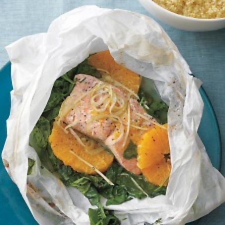 Salmon and Spinach in Parchment