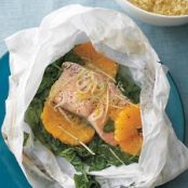 Salmon and Spinach in Parchment