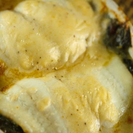 Stuffed Flounder in White Wine Sauce