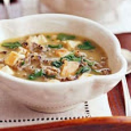 Spinach, Chicken, and Wild Rice Soup