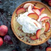 Almond Tart with Stone Fruit and Lime Meringue