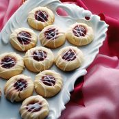 Raspberry Almond Shortbread Thumbprints