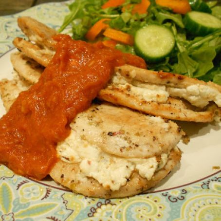 Stuffed Chicken Breasts With Red Pepper Sauce