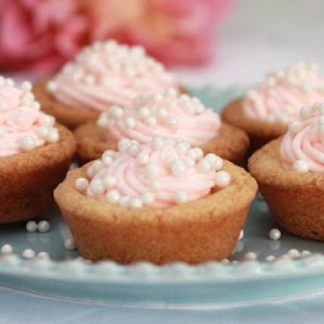 Pink Champagne Buttercream Cookie Cups