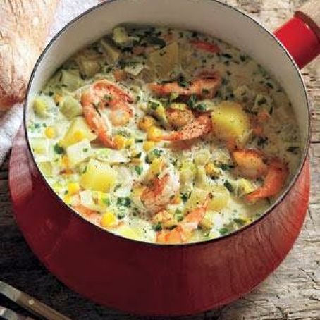 Shrimp and Corn Chowder With Fennel Recipe | Real Simple Recipes