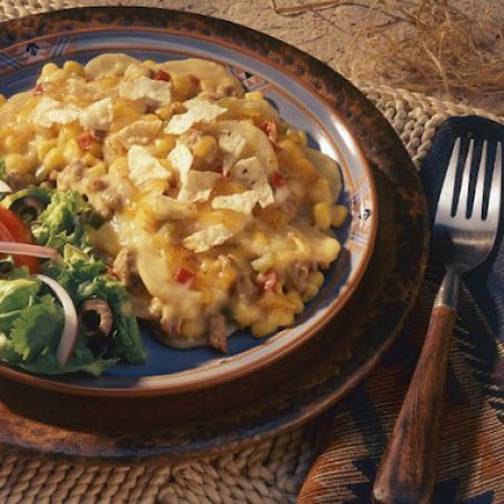 Potato and Beef-Tortilla Skillet