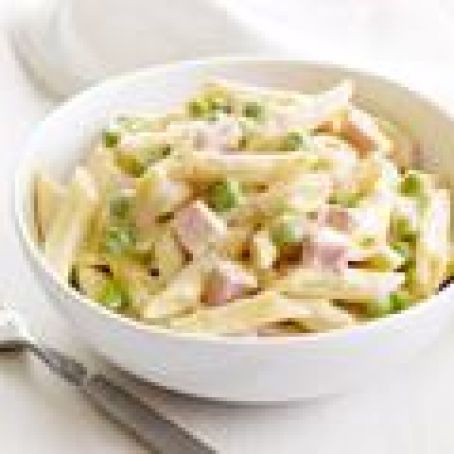 Four-Cheese Pasta with Peas and Ham