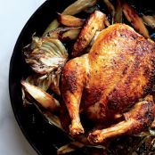 Pan-Raosted Chicken with Fennel, Parsnips & Scallions