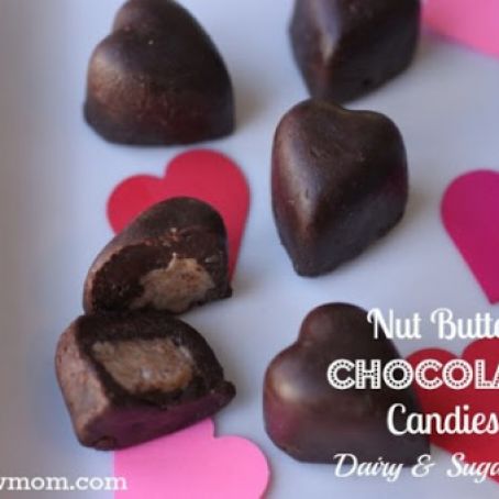 Nut Butter Filled Chocolate / Carob Candy (allergy & sugar-free opts – similar to Reese’s)