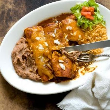 Beef Enchiladas with Chipotle Pasilla Chili Gravy