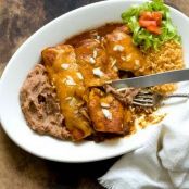 Beef Enchiladas with Chipotle Pasilla Chili Gravy