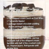 Chocolate pudding and amaretto whipped cream parfaits