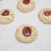 Raspberry Almond Thumbprint Cookies