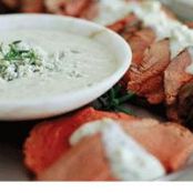 Steak with Cool Buttermilk Sauce