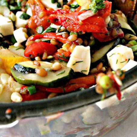Wheat Berry Salad with Zucchini and Mozzarella