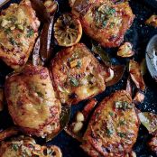 Golden Chicken Thighs with Charred-Lemon Salsa Verde
