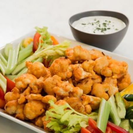 Cauliflower Hot Wings with Buttermilk Ranch Dipping Sauce