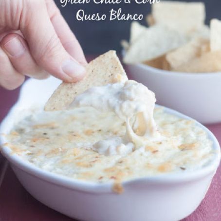 Green Chile and Corn Queso Dip